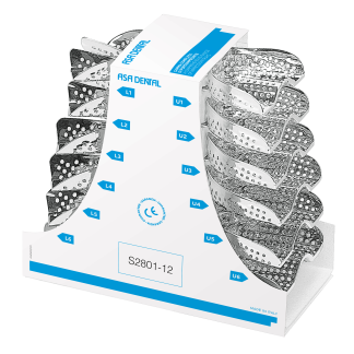 Ложки слепочные перфорированные без бортиков, набор 12 шт S2801-12