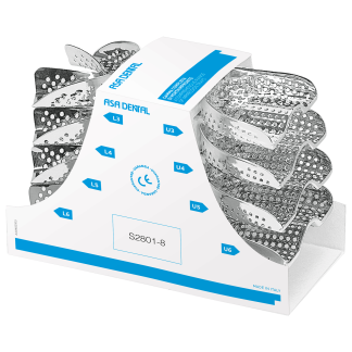 Ложки слепочные с перфорацией без бортиков, набор 8 шт S2801-8