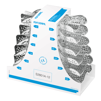 Ложки слепочные анатомические перфорированные без бортиков, набор 12 шт S2801A-12