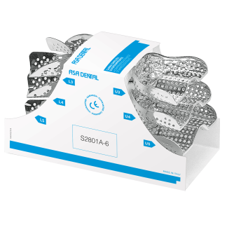 Ложки слепочные анатомические перфорированные без бортиков, набор 6 шт S2801A-6