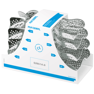 Ложки слепочные анатомические перфорированные без бортиков, набор 8 шт S2801A-8