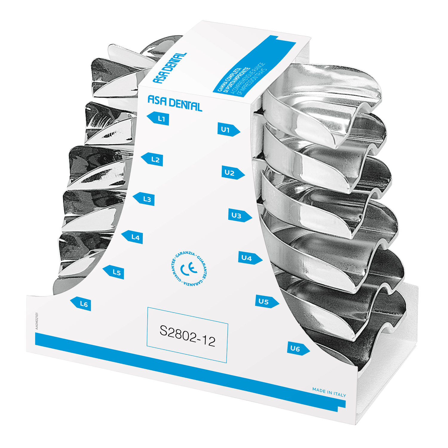 Ложки слепочные без бортиков, набор 6 шт S2802-12