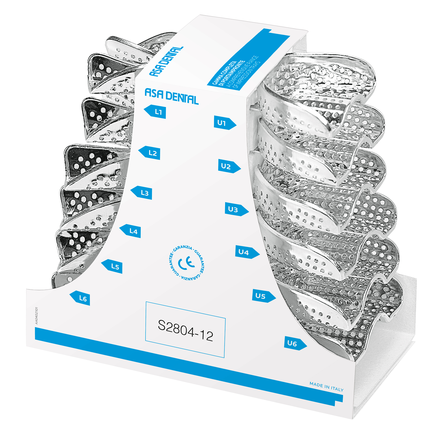 Ложки слепочные PERMA-LOCK перфорированные с бортиками, набор 12 шт S2804-12