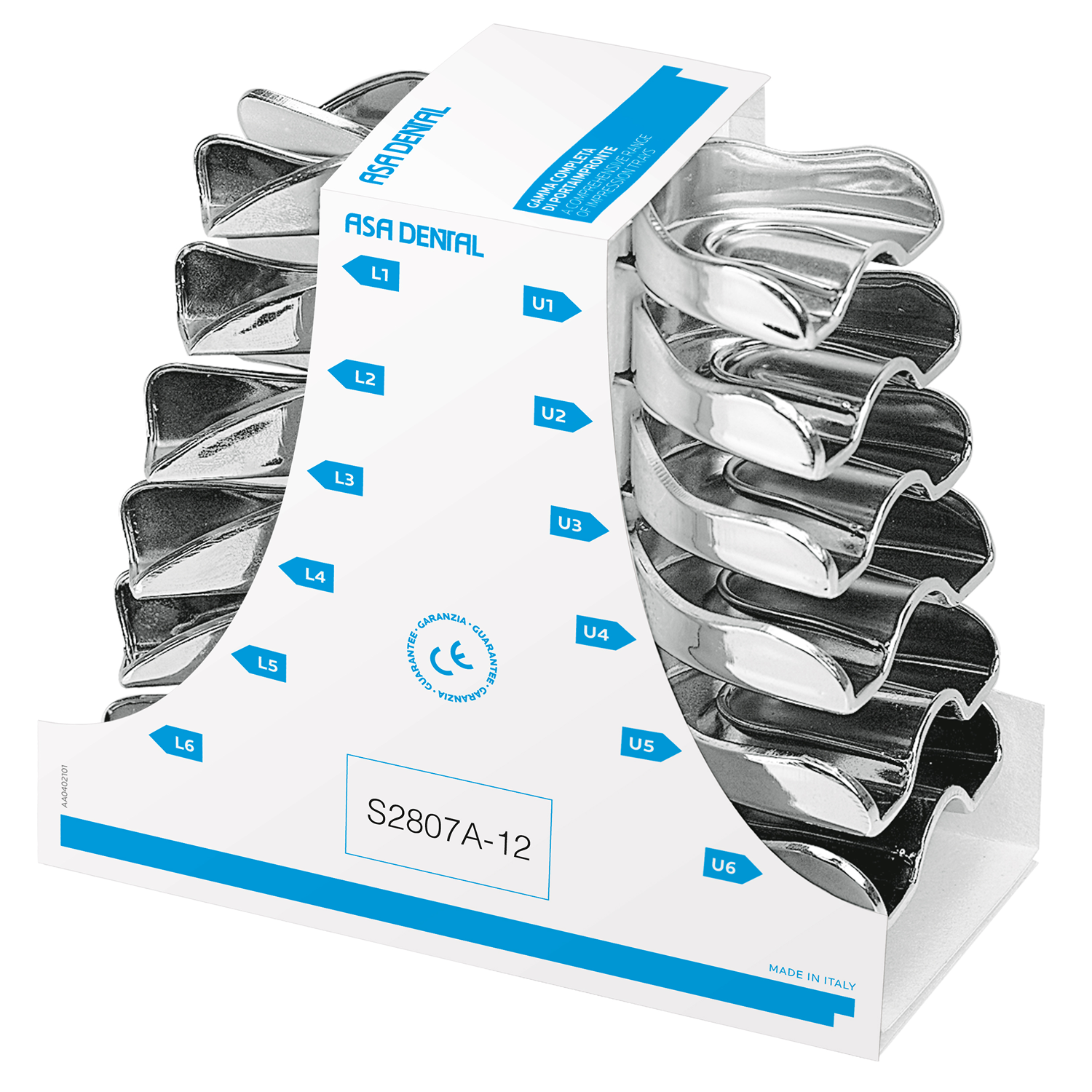 Ложки слепочные анатомические с бортиками, набор 12 шт S2807A-12