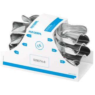 Ложки слепочные анатомические с бортиками, набор 6 шт S2807A-6