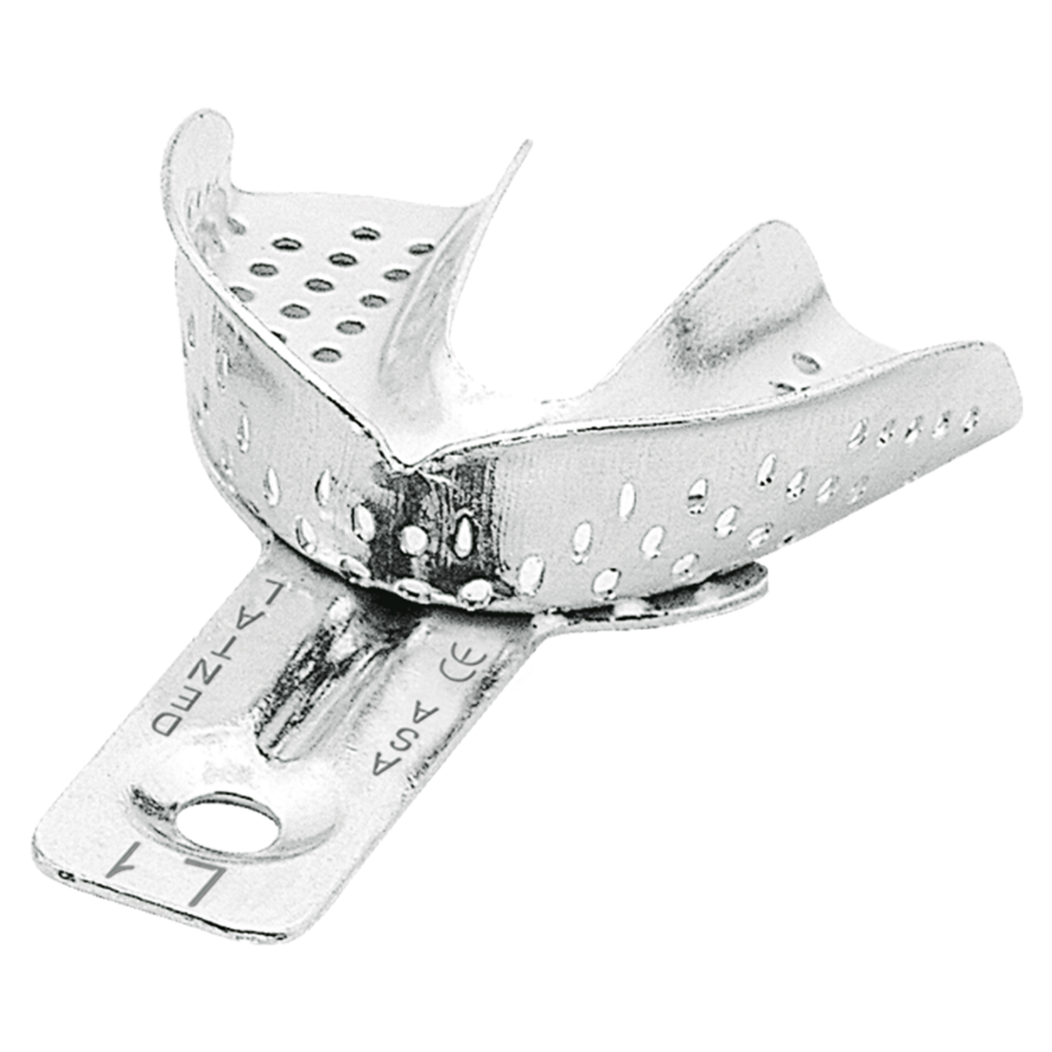 Ложка слепочная алюминиевая перфорированная без бортиков 2800-L1