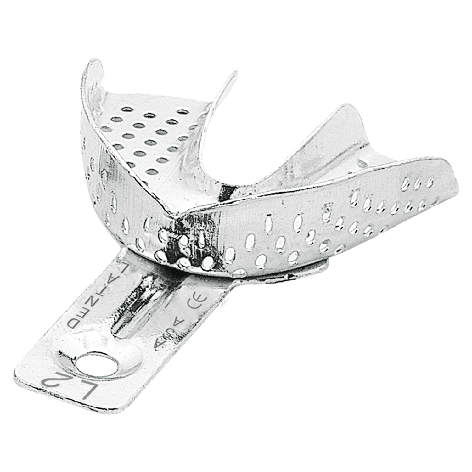 Ложка слепочная алюминиевая перфорированная без бортиков 2800-L2