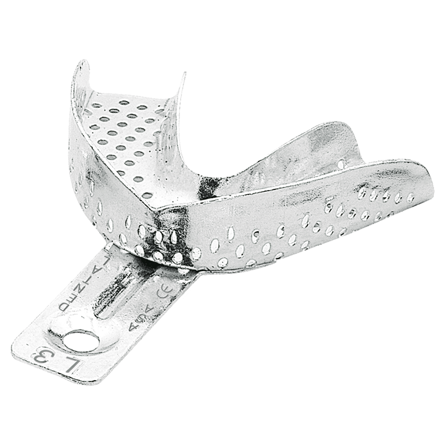 Ложка слепочная алюминиевая перфорированная без бортиков 2800-L3