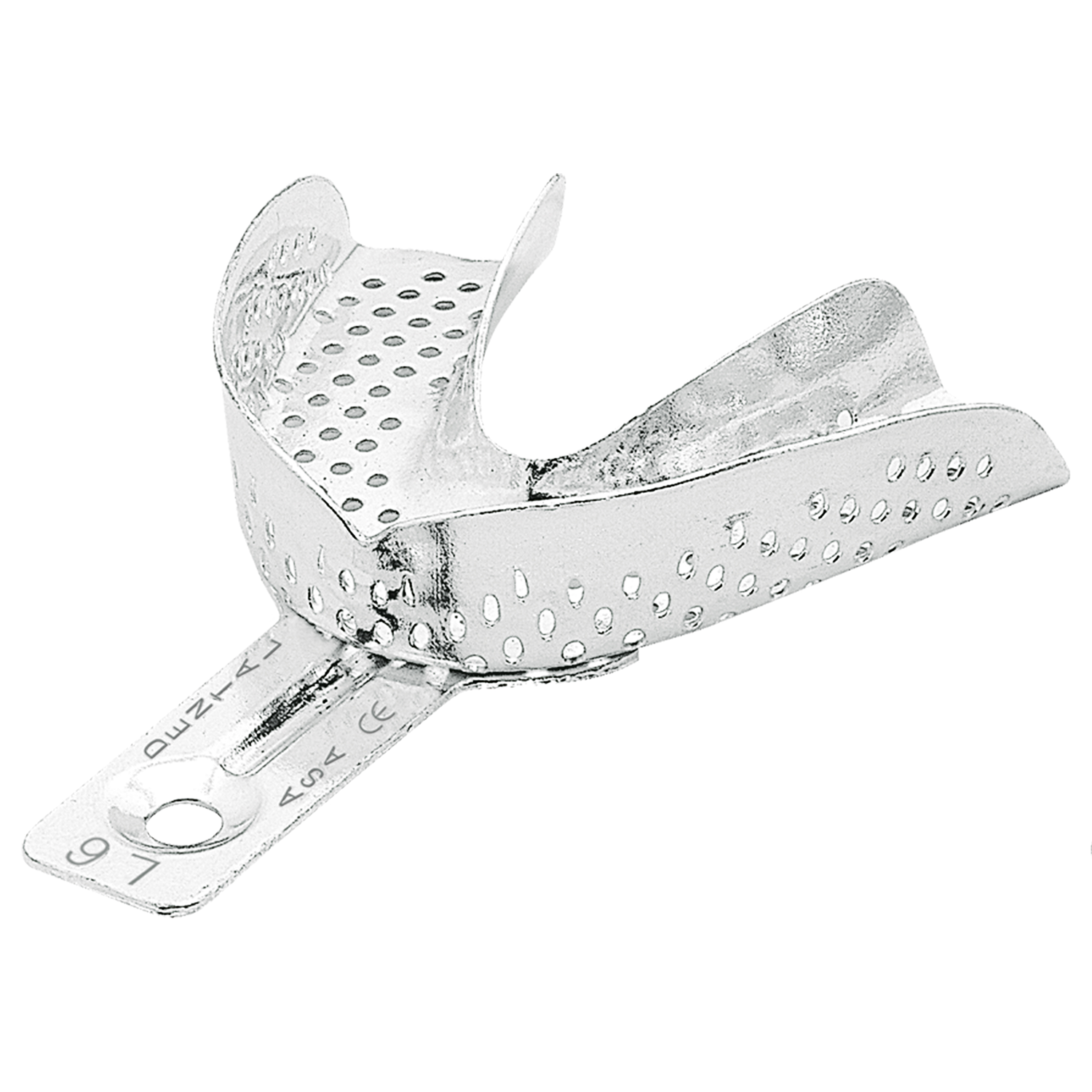 Ложка слепочная алюминиевая перфорированная без бортиков 2800-L6