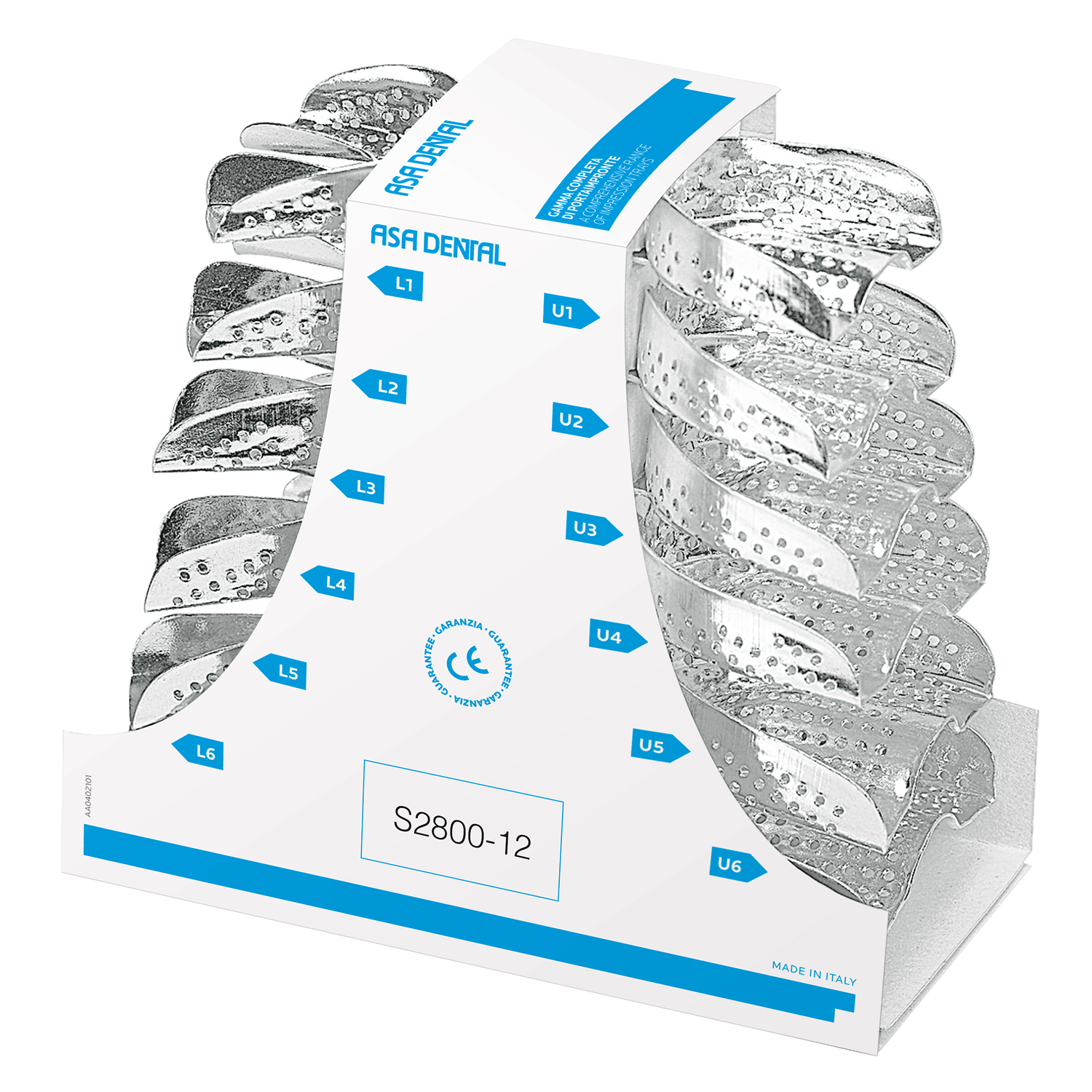 Ложки слепочные перфорированные без бортиков, набор 12 шт S2800-12