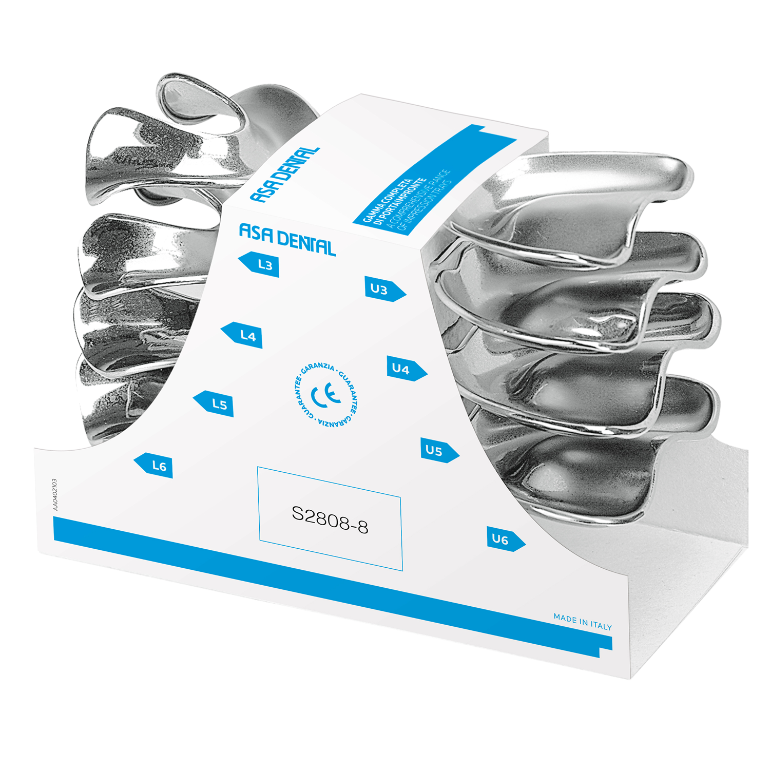 Ложки слепочные с бортиками, набор 8 шт S2808-8