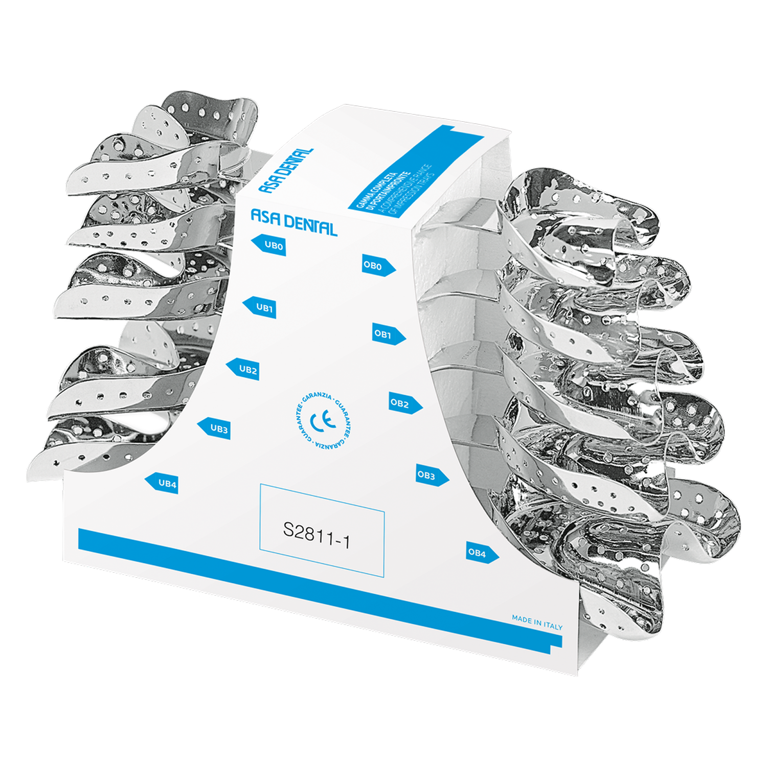 Ложки слепочные EHRICKE перфорированные без бортиков, набор 10 шт S2811-1