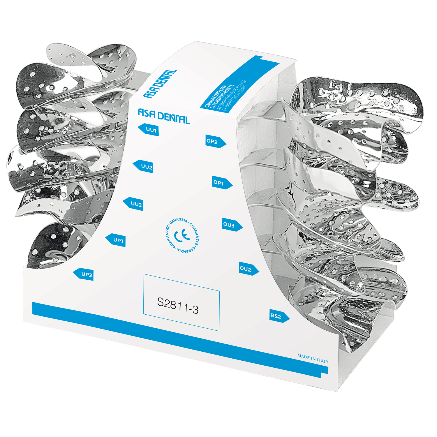 Ложки слепочные EHRICKE перфорированные без бортиков, набор 10 шт S2811-3