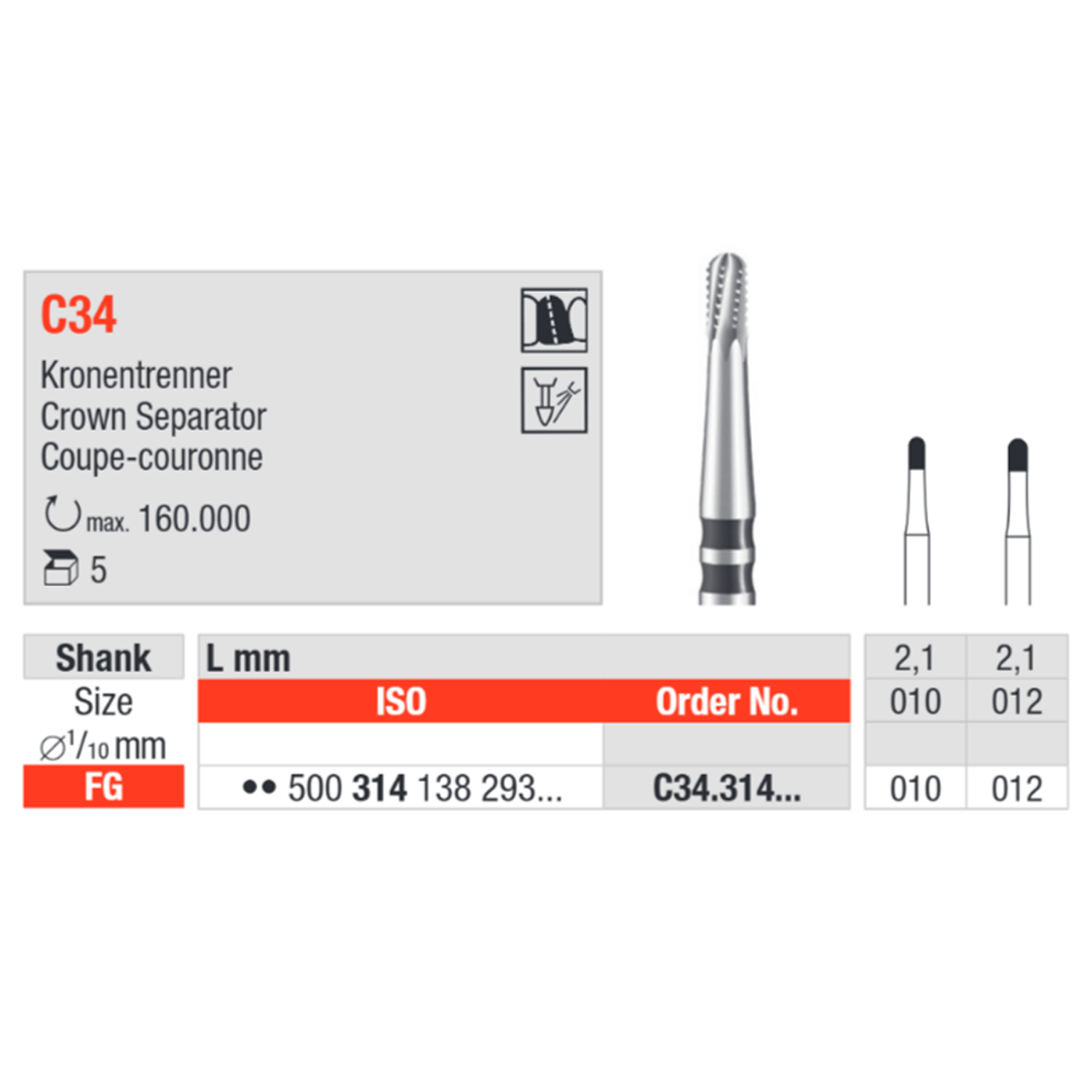 Боры твердосплавные C34 таблица