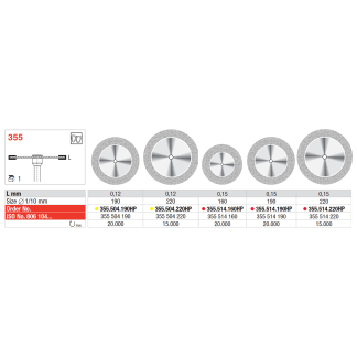 Диски алмазные 355 504 и 355 514